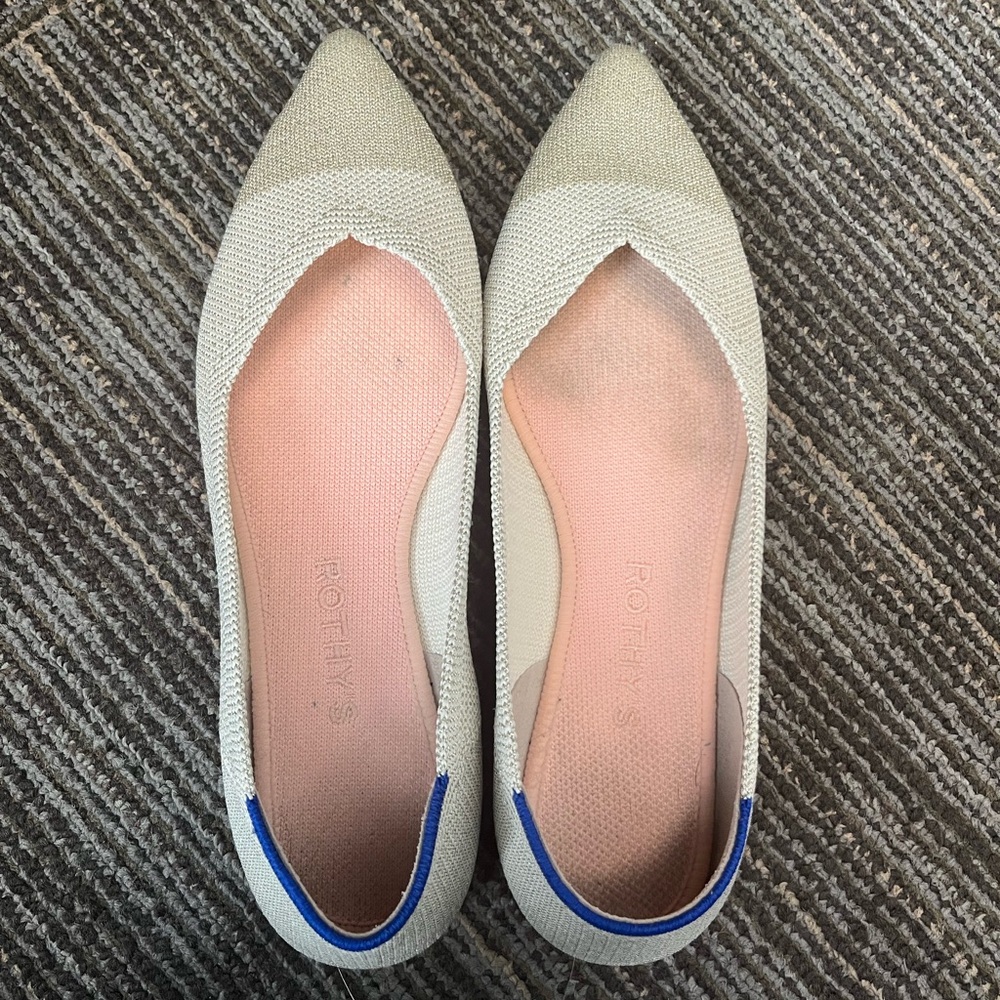 Rothy’s Point Women’s Shoes 
DIAMOND METALLIC THE POINT 
Size 7.5
